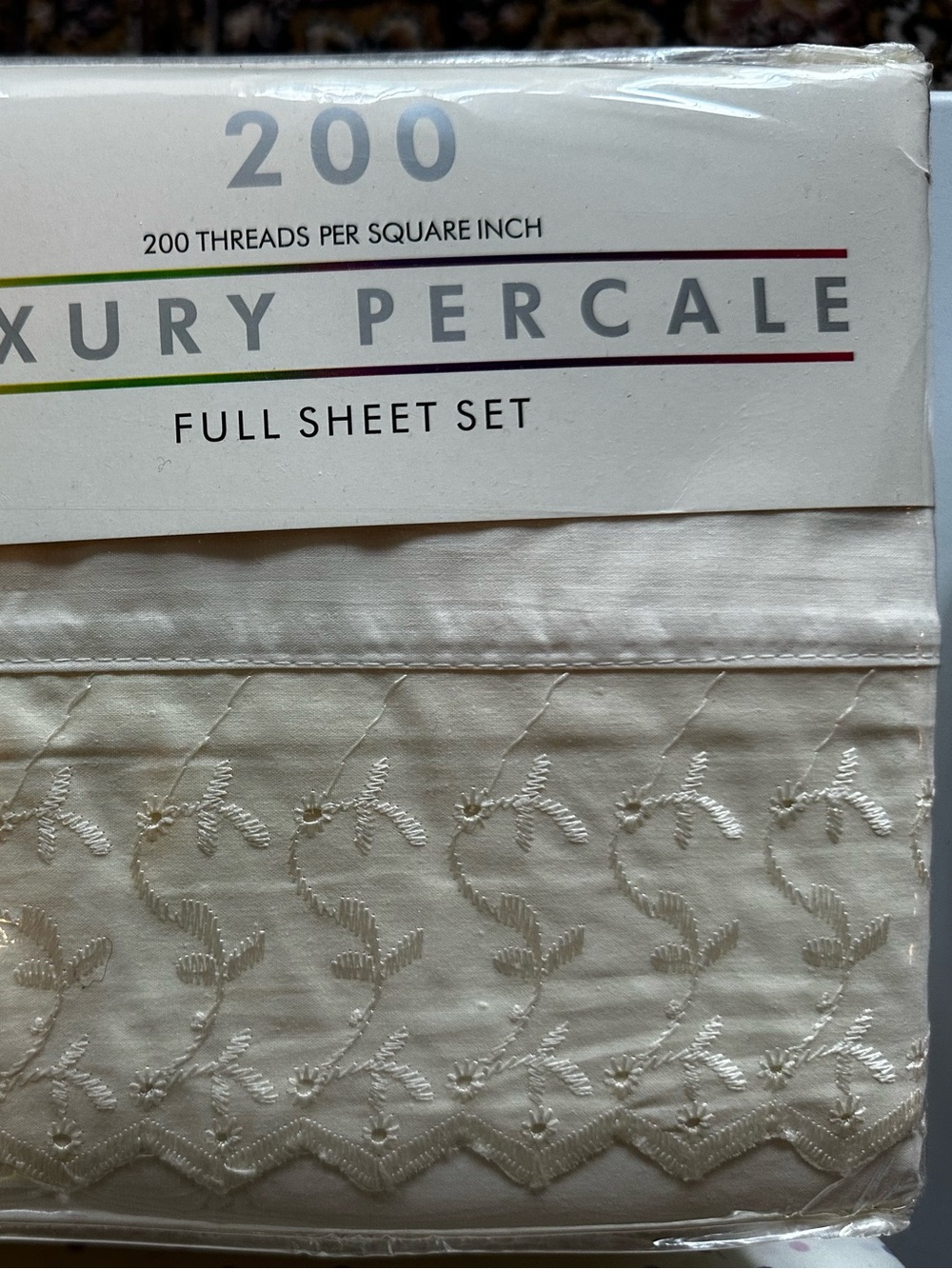 Luxury Percale 200-Thread Full Sheet Set in Ivory